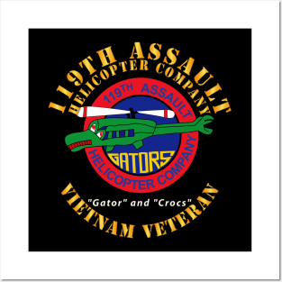 119th Assault Helicopter Company - SSI  - Gator and Crocs X 300 Posters and Art